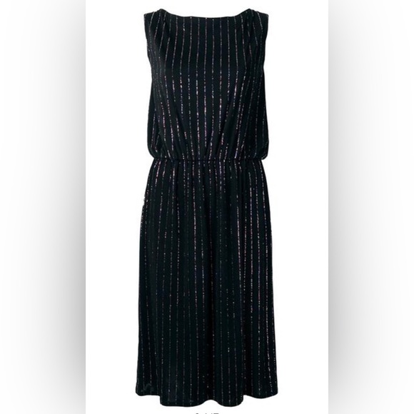 MARC JACOBS Glitter Pinstripe Dress Glitter-embellished Stretch-knit Size XS - Picture 1 of 17